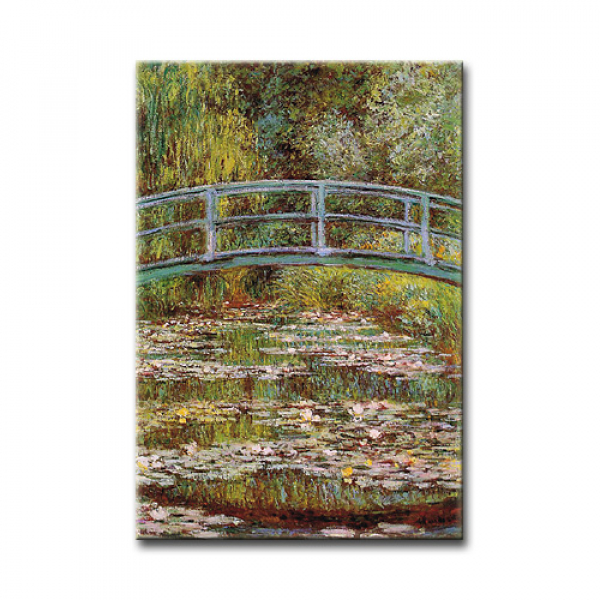 Magnet - Monet, Brücke über einen Teich mit Wasserlilien