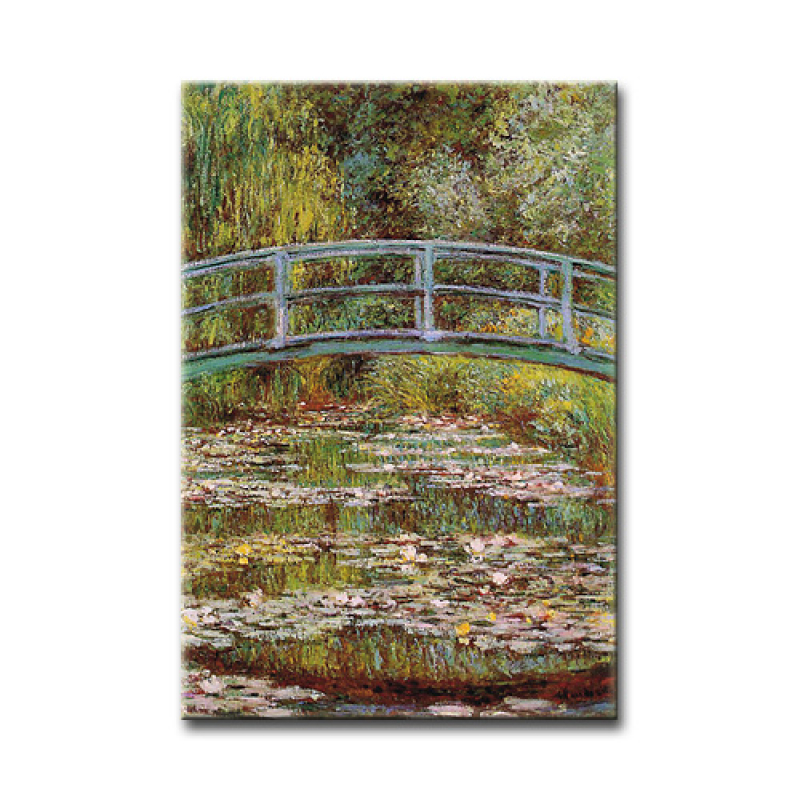 Magnet - Monet, Brücke über einen Teich mit Wasserlilien