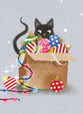 Weihnachtskarte "Jenny Wren: Festive Feline"