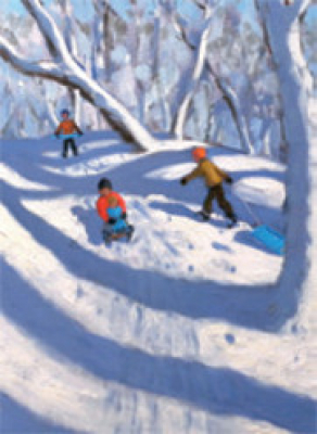 Weihnachtskarte "Andrew Macara: Winter Sledging"
