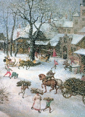 Weihnachtskarte "Lucas van Valckenborch, Winter Landscape"