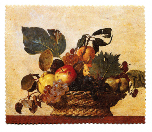 Brillenputztuch Caravaggio, Früchtekorb