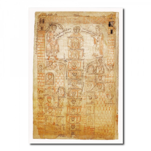 Stammtafel der Karolinger aus der Weltchronik des Ekkehard von Aura - Infocard