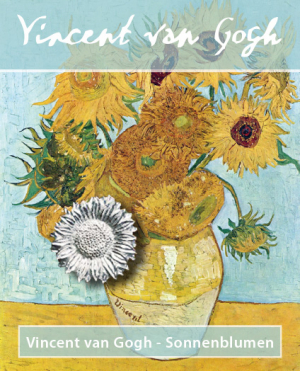 Van Gogh, Sonnenblume - Ansteck-Pin silberfarben