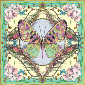Williamson, Schmetterling und Orchideen - Doppelkarte
