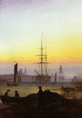 Friedrich, Der Greifswalder Hafen - Postkarte