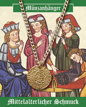 Münzanhänger Mittelalter, vergoldet