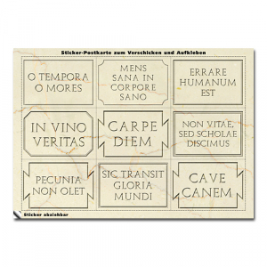 Lateinische Zitate - Stickerpostkarte
