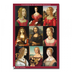 Renaissance-Porträts - Stickerpostkarte