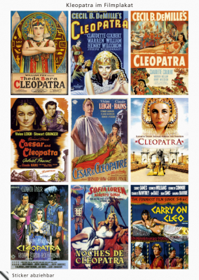 Kleopatra im Film - Stickerpostkarte