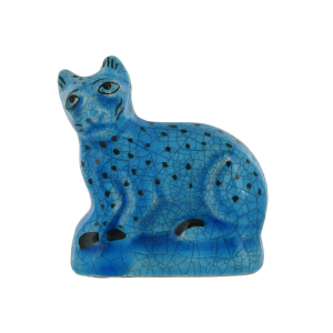 Blaue Katzen-Statuette