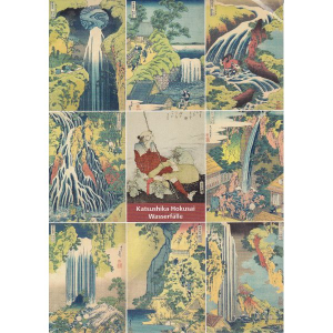 Hokusai, Wasserfälle - Postkarte