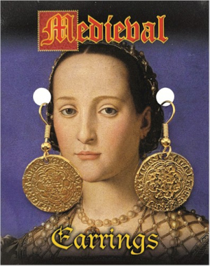 Mittelalterliche Goldmünzen-Ohrringe, vergoldet