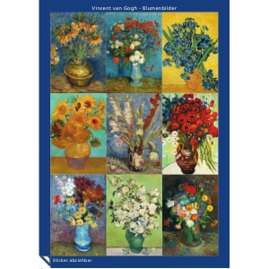 van Gogh, Blumenbilder - Stickerkarte